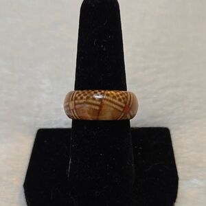Brown Wooden Ring with Natural Elegance.Size 8.5.